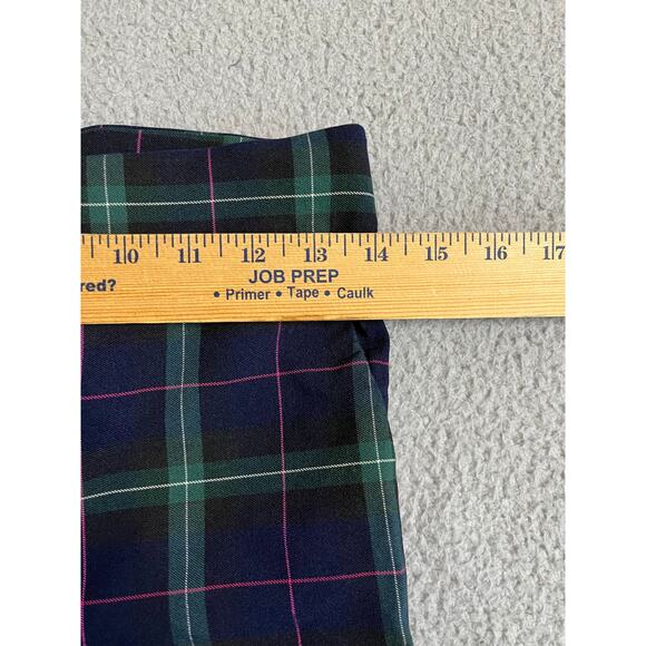 Autres Filles Pants Small Plaid Pull On Slim Straight Blue Green Academic Punk - Picture 10 of 11
